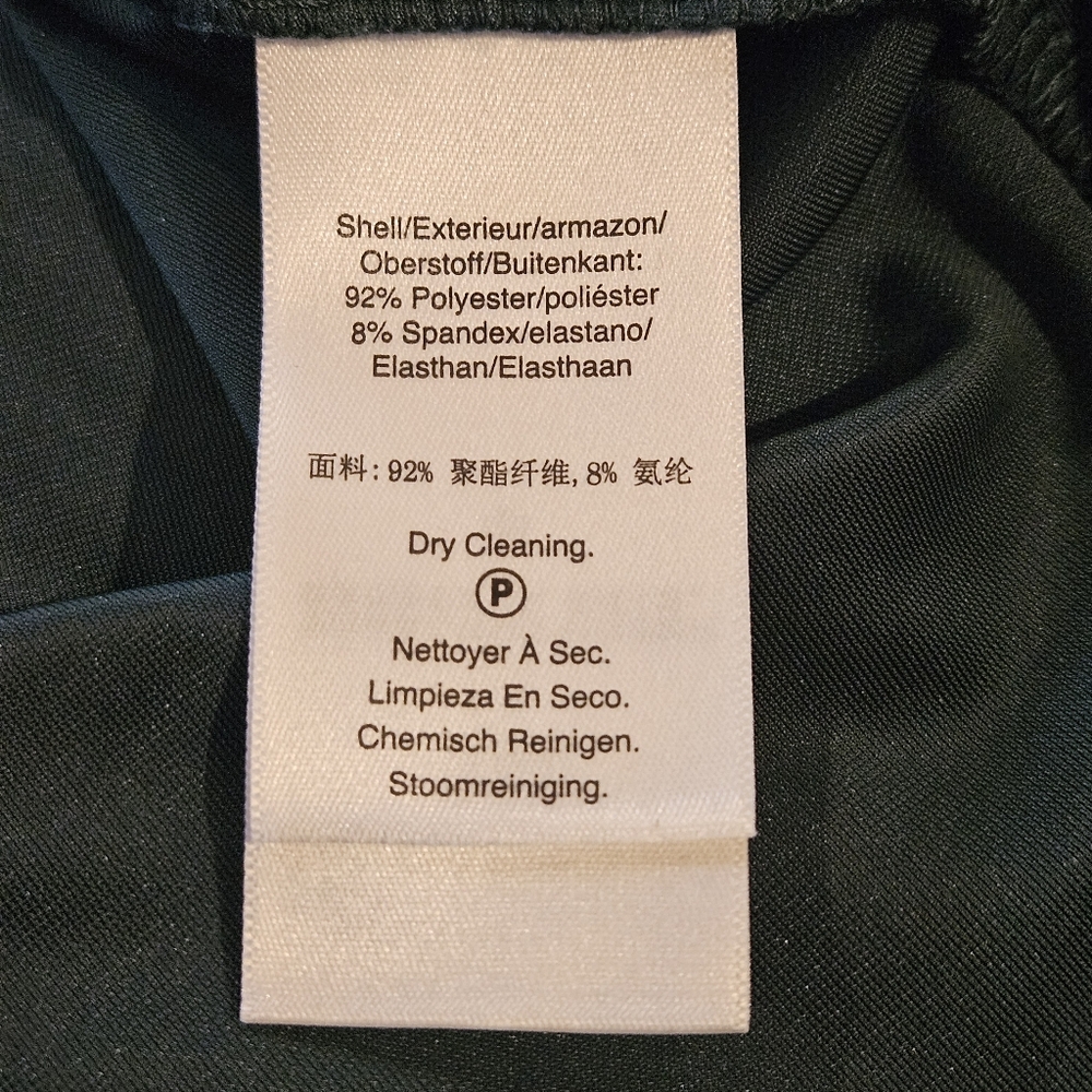 NWOT DKNY Long Sleeve Ruched Bodice Faux Wrap Velvet Midi Dress:Hunter Green: 16 - Picture 13 of 13